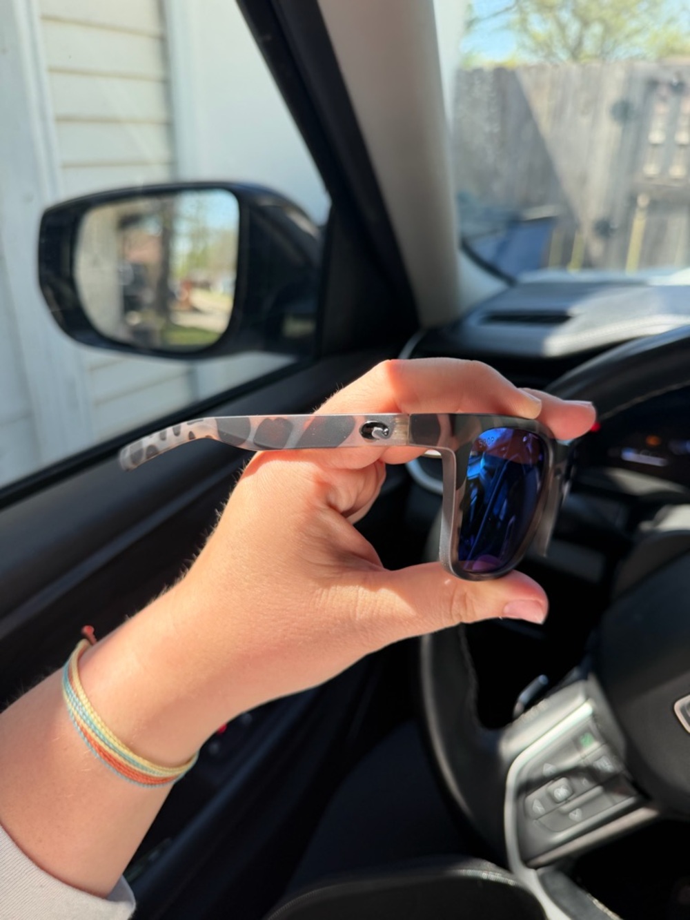 Costa “Panga” Sunglasses with Gray Tortoise Frame and Blue Mirrored Lenses